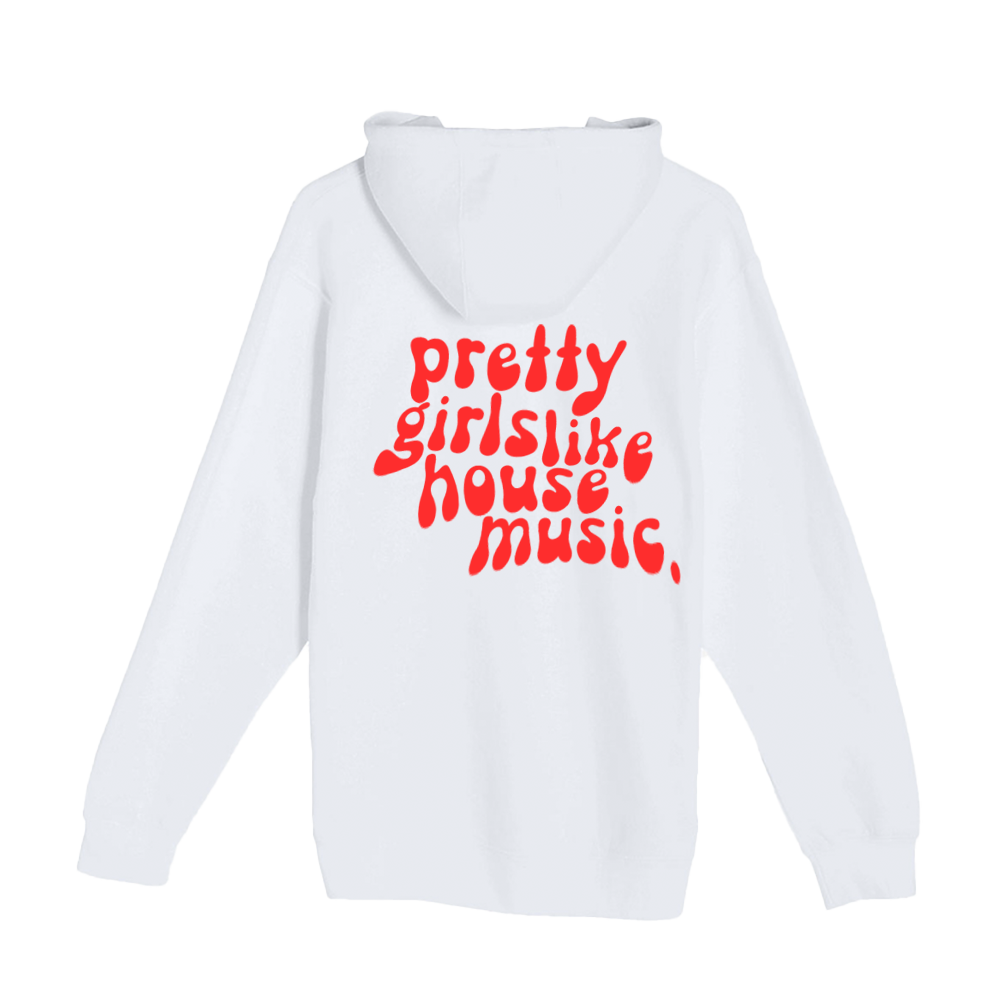 "Pretty Girls" - Unisex Hooded Pocket Sweatshirt White